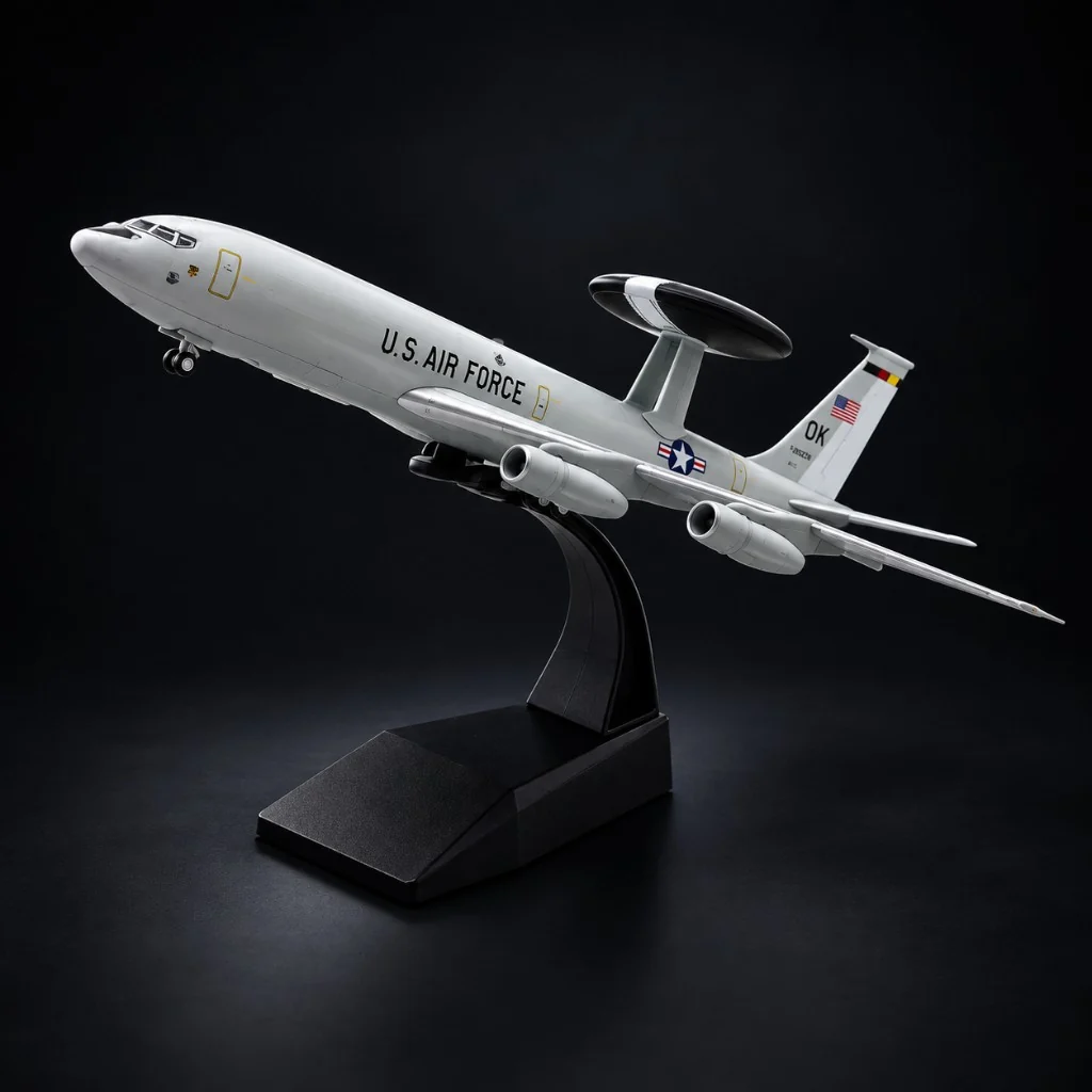 E-3 Sentry AWACS 1:200 display model on stand