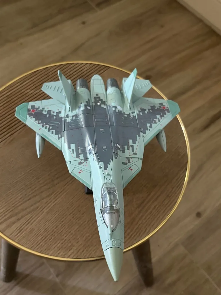 Customer photo — Su-57 1:72 scale model showing camouflage detail