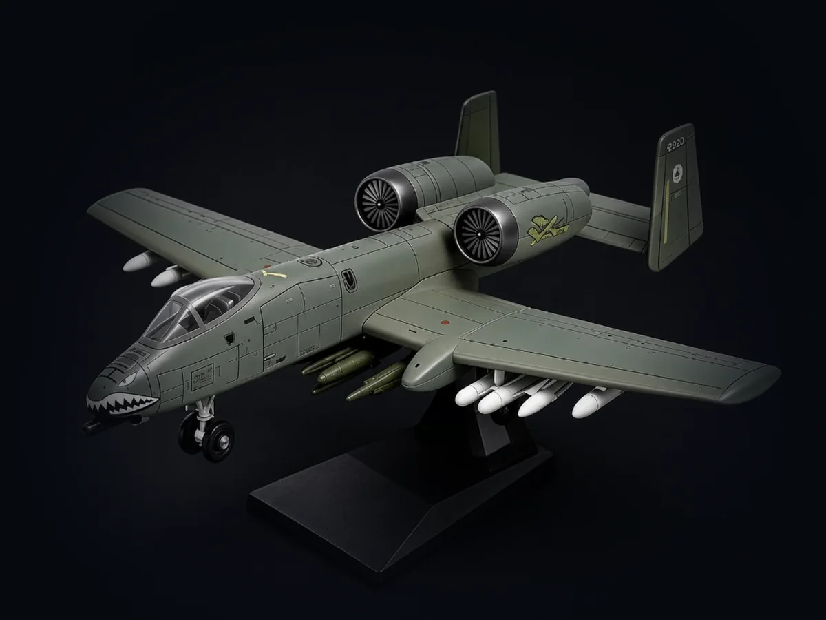 A-10 Warthog snap-fit model kit on its stand